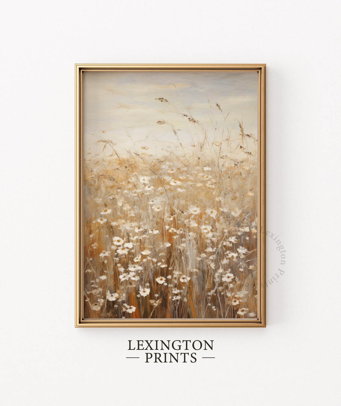 Moody Wildflower Meadow Tall Grasses Neutral Botanical Wall Art - Image 5