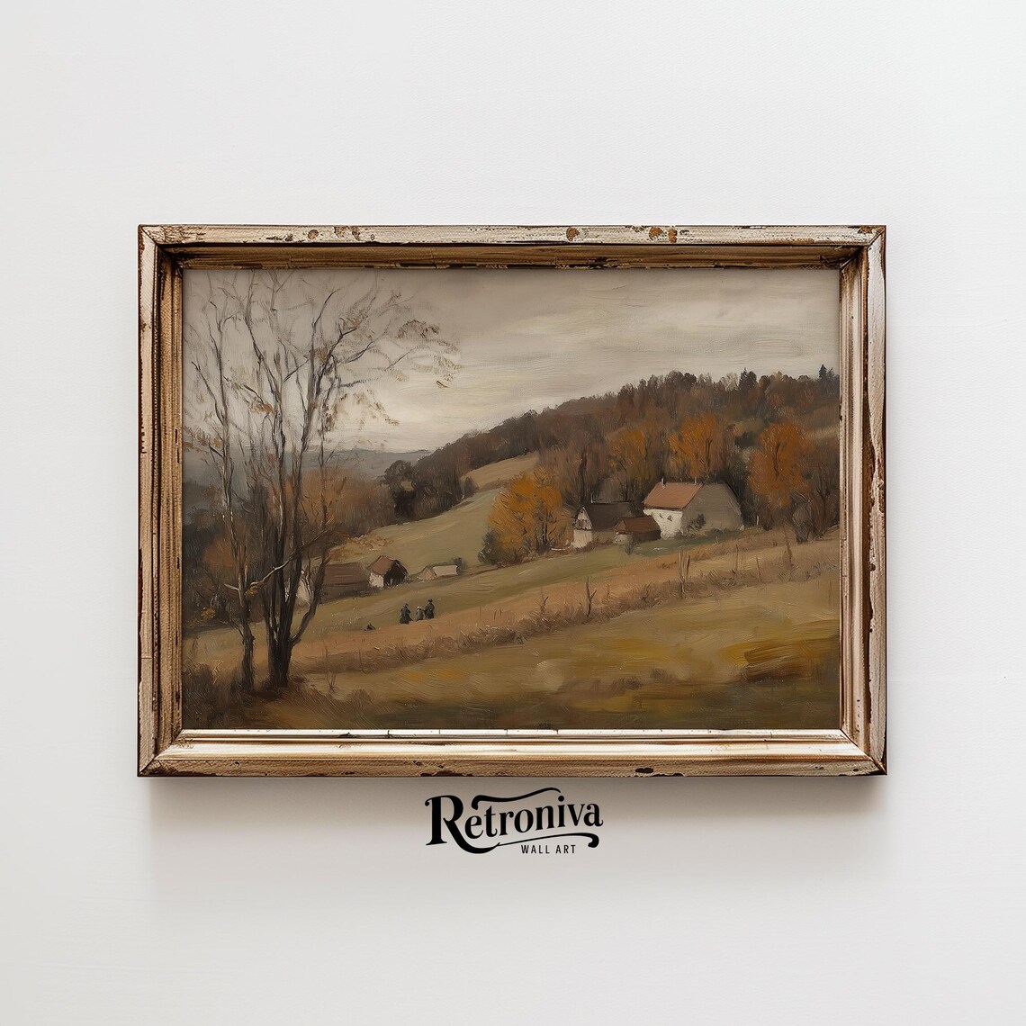 Vintage Country Fall Landscape, Rustic Plateau Art Print - Image 5