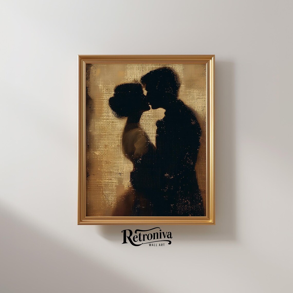 Antique Kissing Couple Vintage Love Art Print