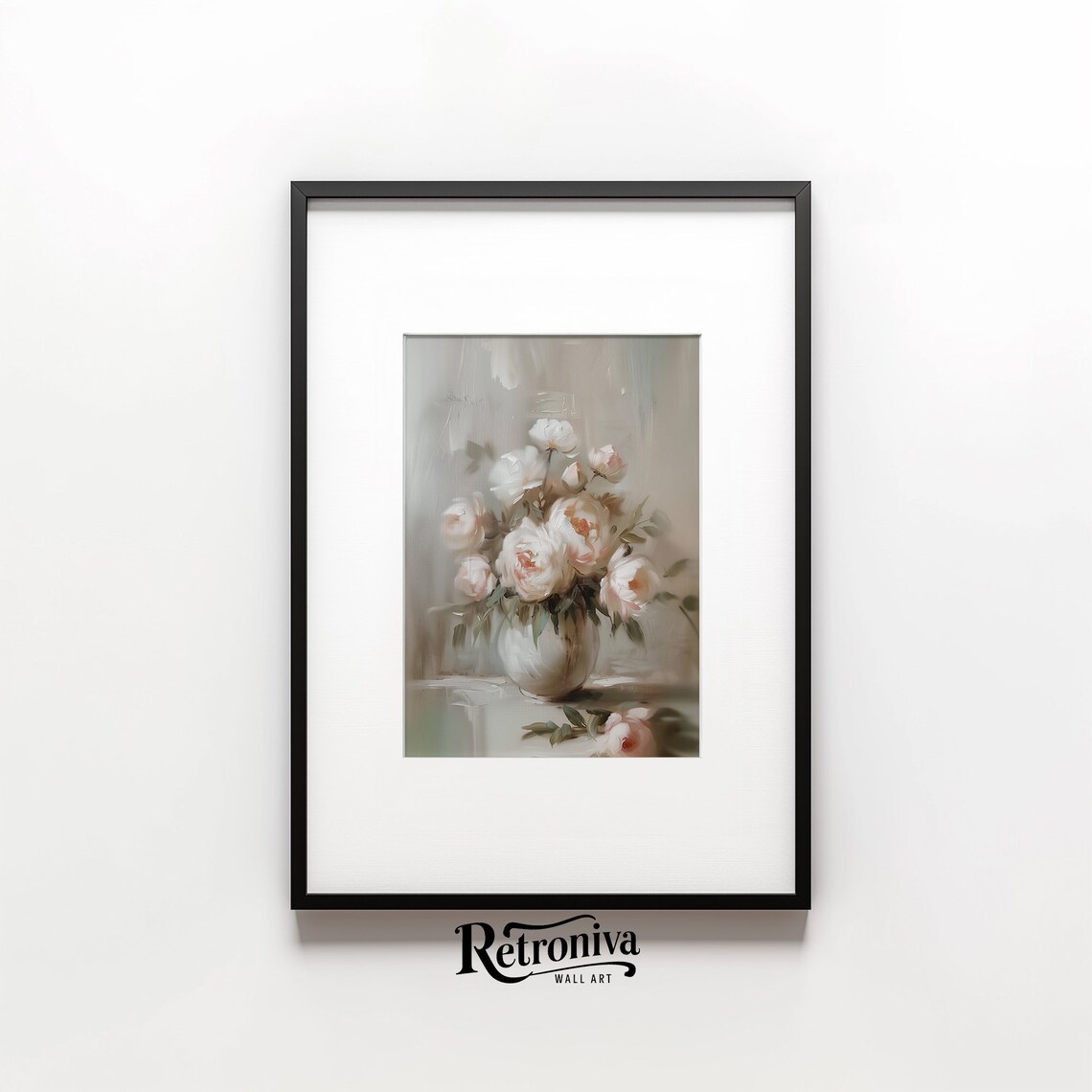 Vintage Flowers Botanical Still Life Painting Peony Painting Vintage Wall Art Decor Roses Oil Painting Retroniva Art Btn 001 - Image 6