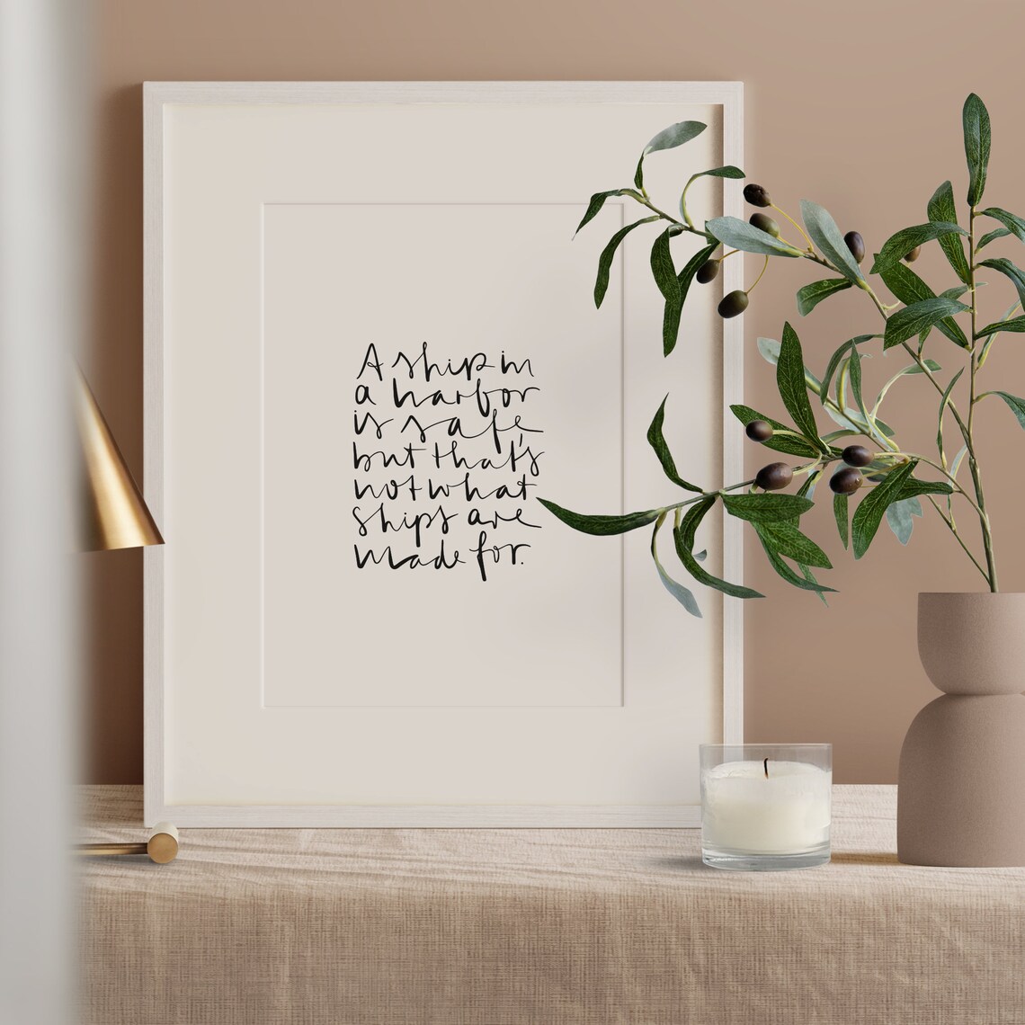 A Ship In Harbor Quote Typography Art Print - Image 2