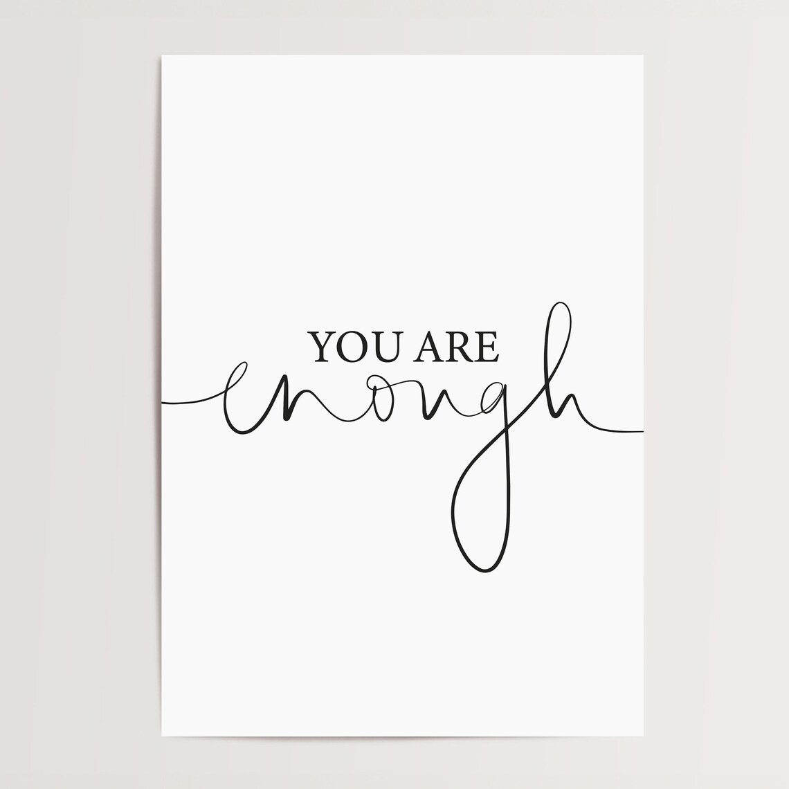You Are Enough Typography Art Print, Spiritual Peace - Image 4