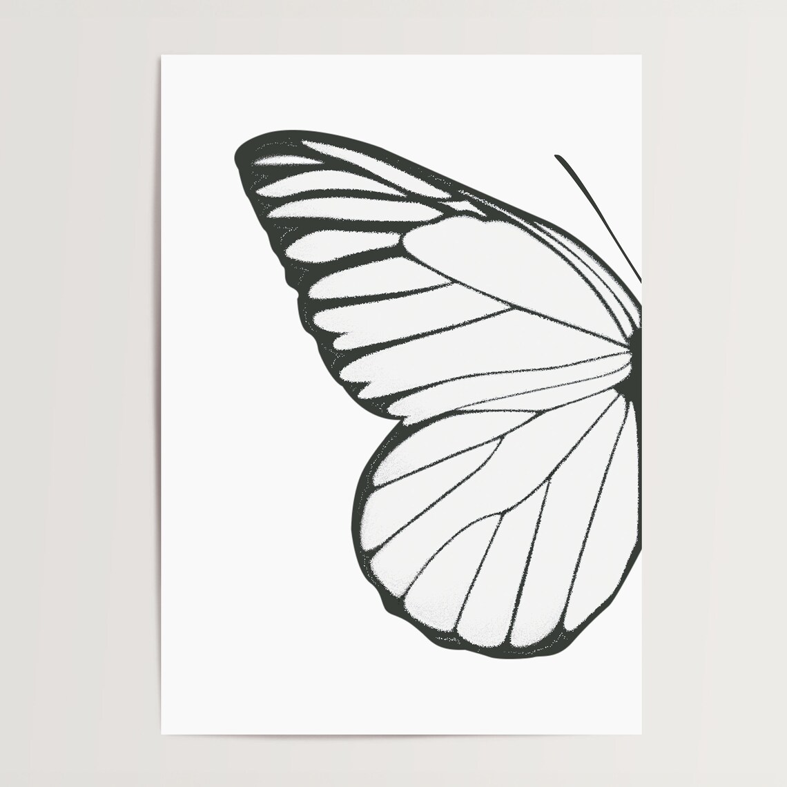 Left Butterfly Wing Typography Art Print - Image 4
