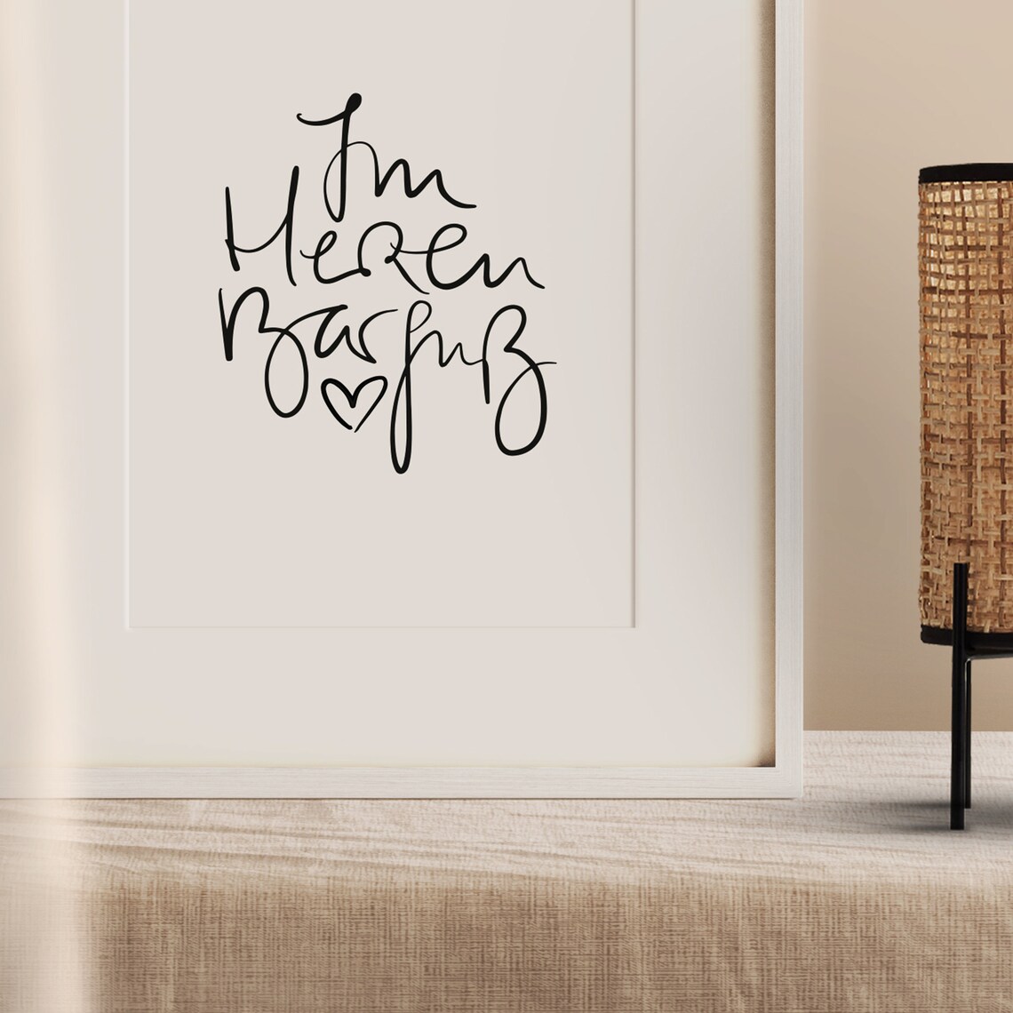 Im Herzen Barfuhr Typography Art Print, German Quote - Image 3