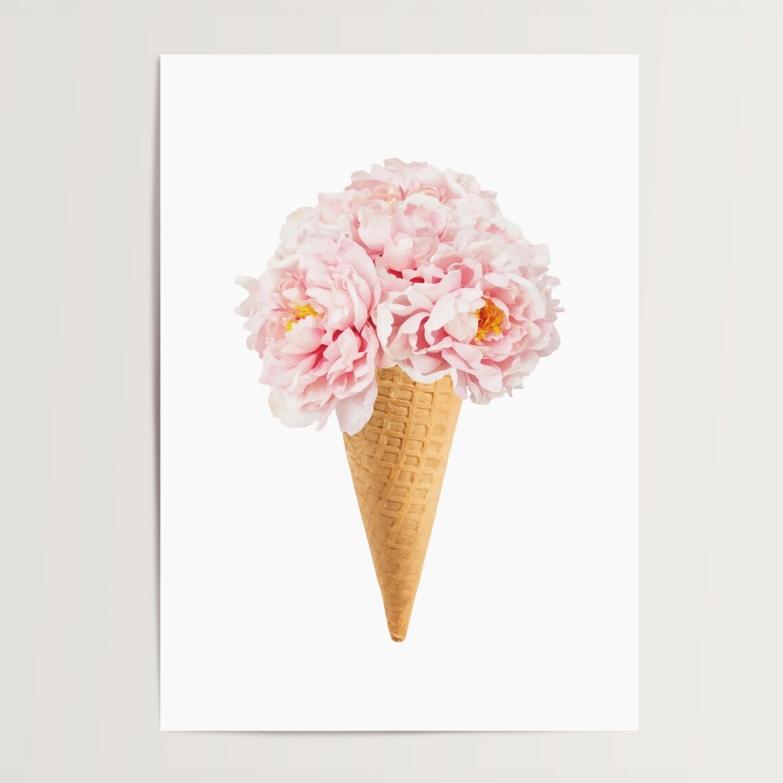 Bouquet on Ice Cone Typography Art Print - Image 4