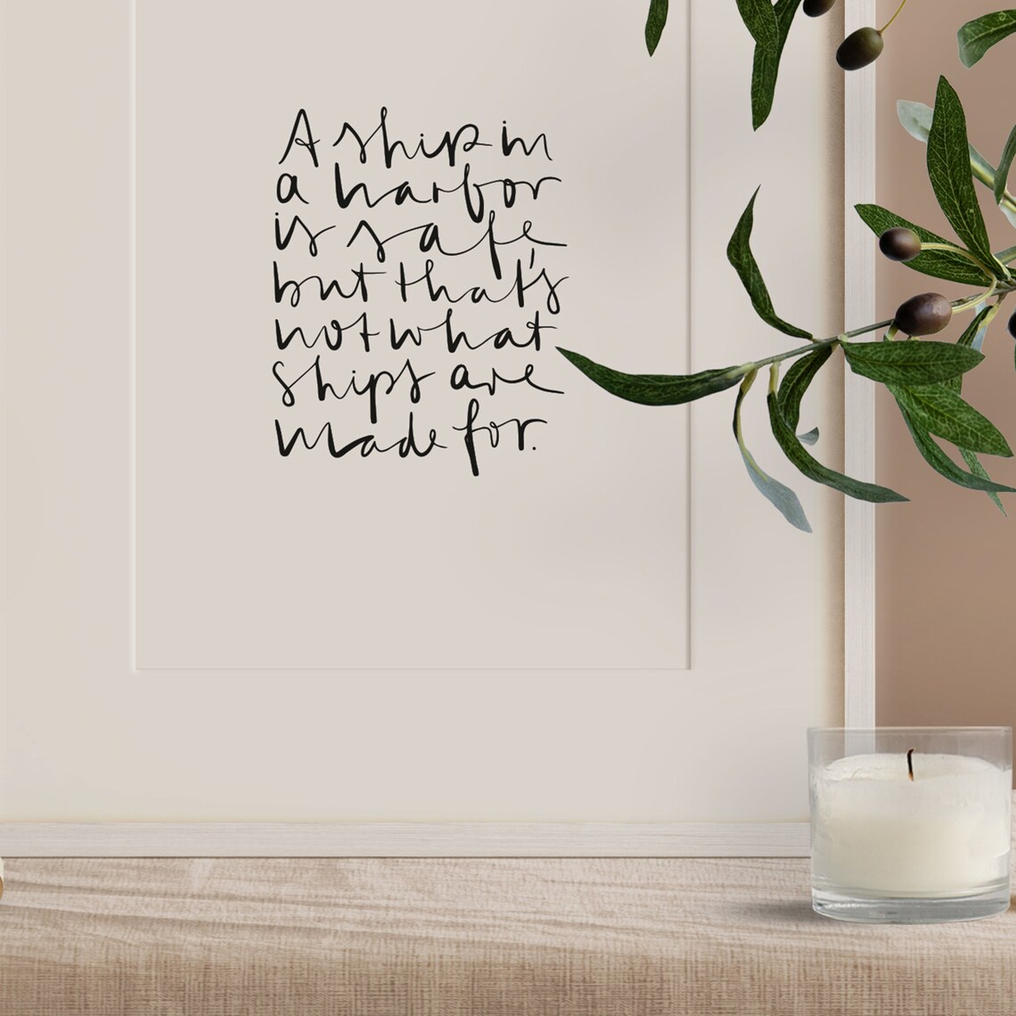 A Ship In Harbor Quote Typography Art Print - Image 3