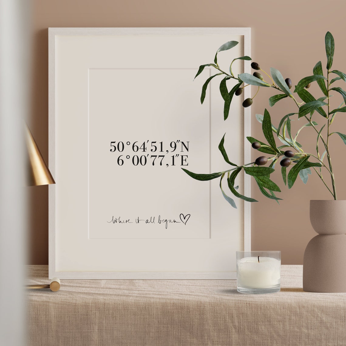 Custom Coordinates Where It All Began Sweet Couples Memory Poster - Image 2