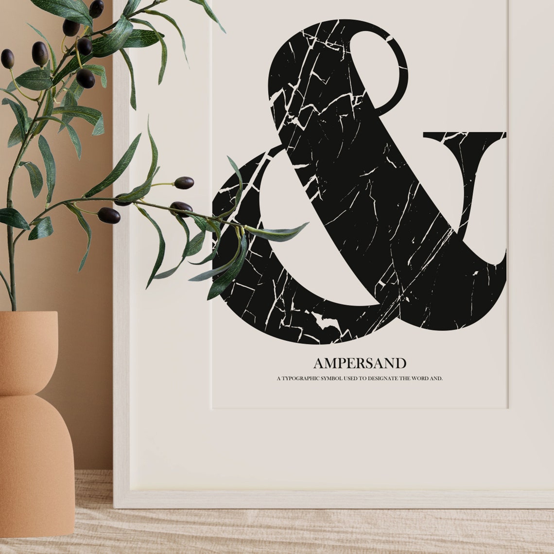 Black Marble Texture Ampersand Typographic Symbol Letter Poster - Image 3