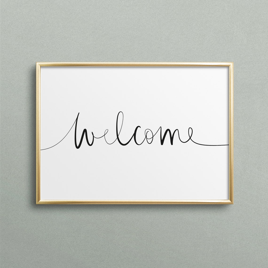 Welcome Calligraphy Script Minimalist Entryway Greeting Poster