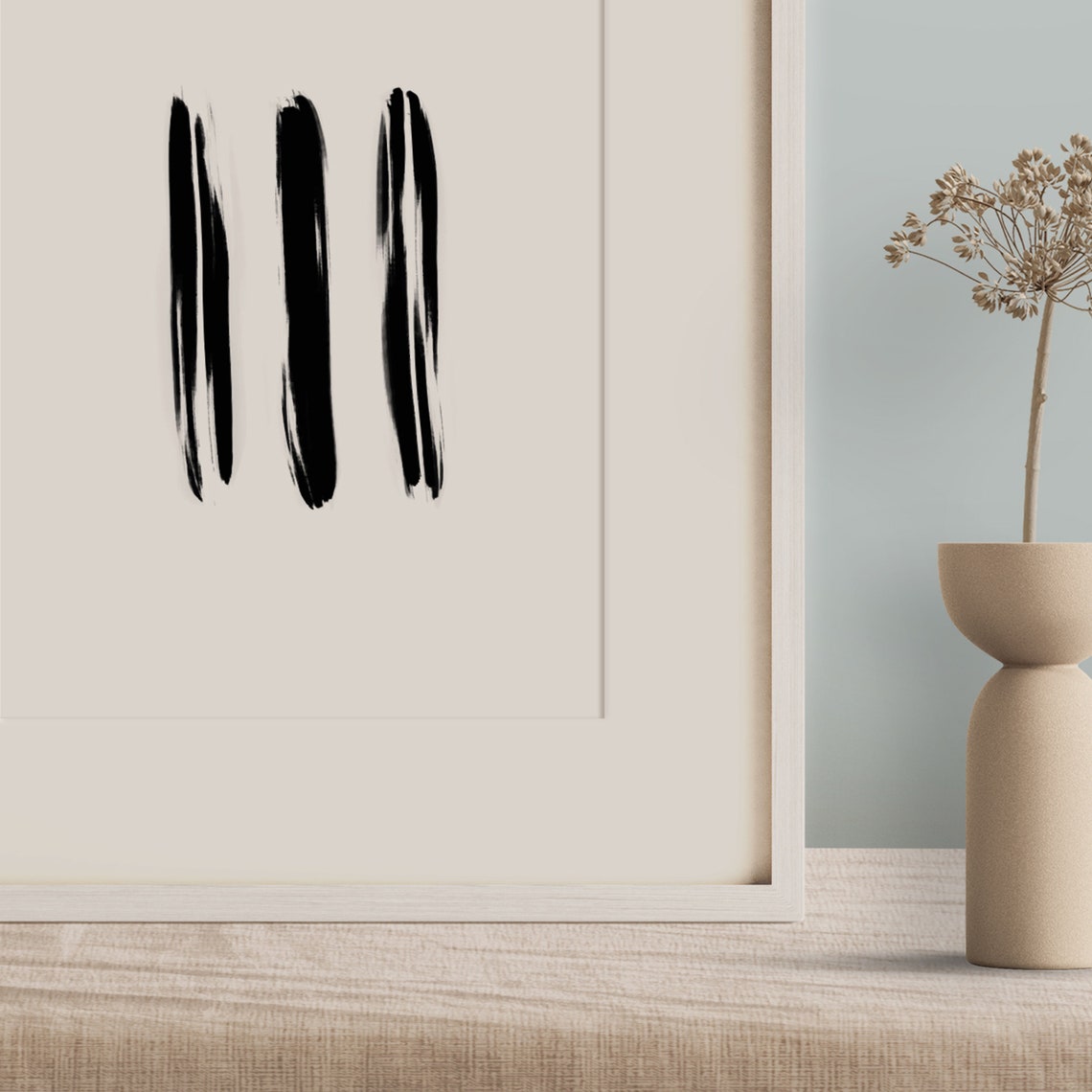 Bold Black Brushstroke Lines Minimalist Abstract Ink Art Poster - Image 3