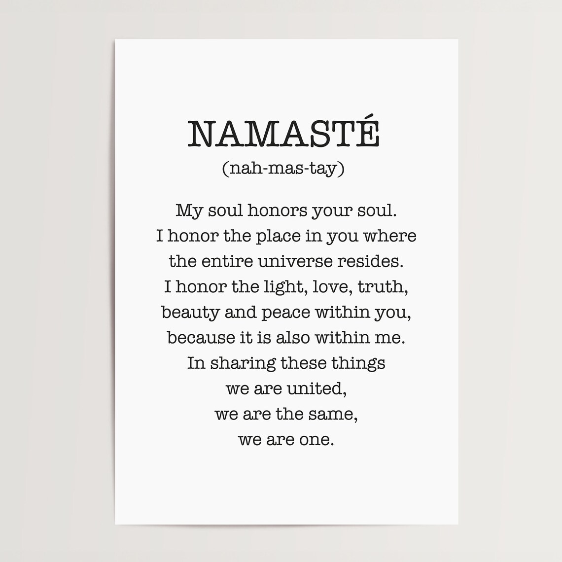 Namast Definition Typography Art Print, Spiritual Quote - Image 4