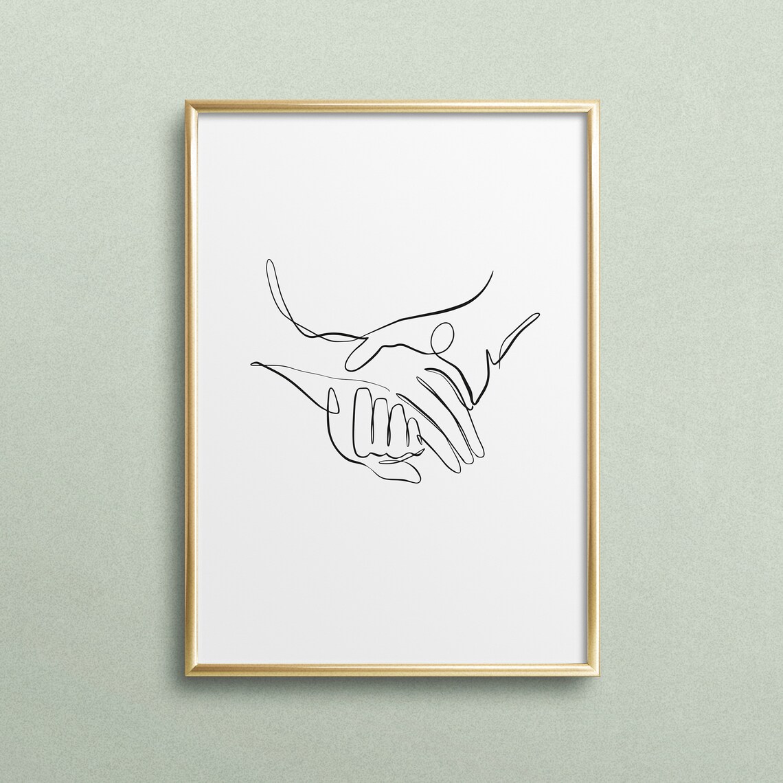 Hands of Love Line Art Poster Print, Gift Idea