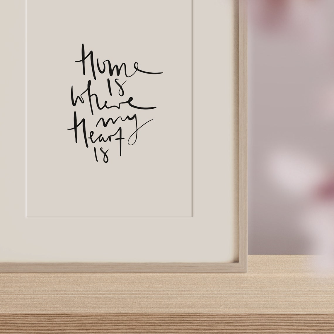 Home Is Where My Heart Is Hand Lettered Script Farmhouse Poster - Image 3
