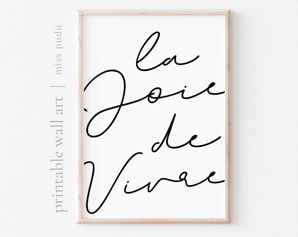 La Joie De Vivre French Quote Travel Poster