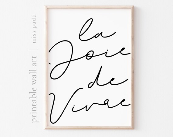 La Joie De Vivre French Quote Travel Poster