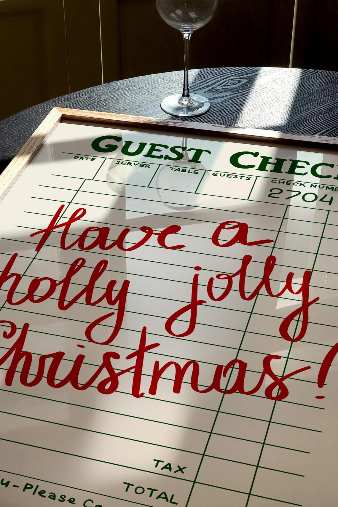 Have A Holly Jolly Christmas Guest Check Receipt Red Holiday Poster - Image 2