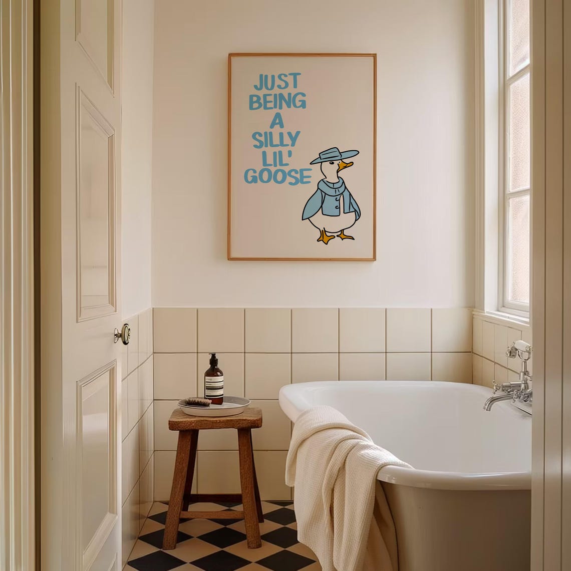 Just Being A Silly Lil Goose Cute Blue Bird Funny Meme Poster - Image 3
