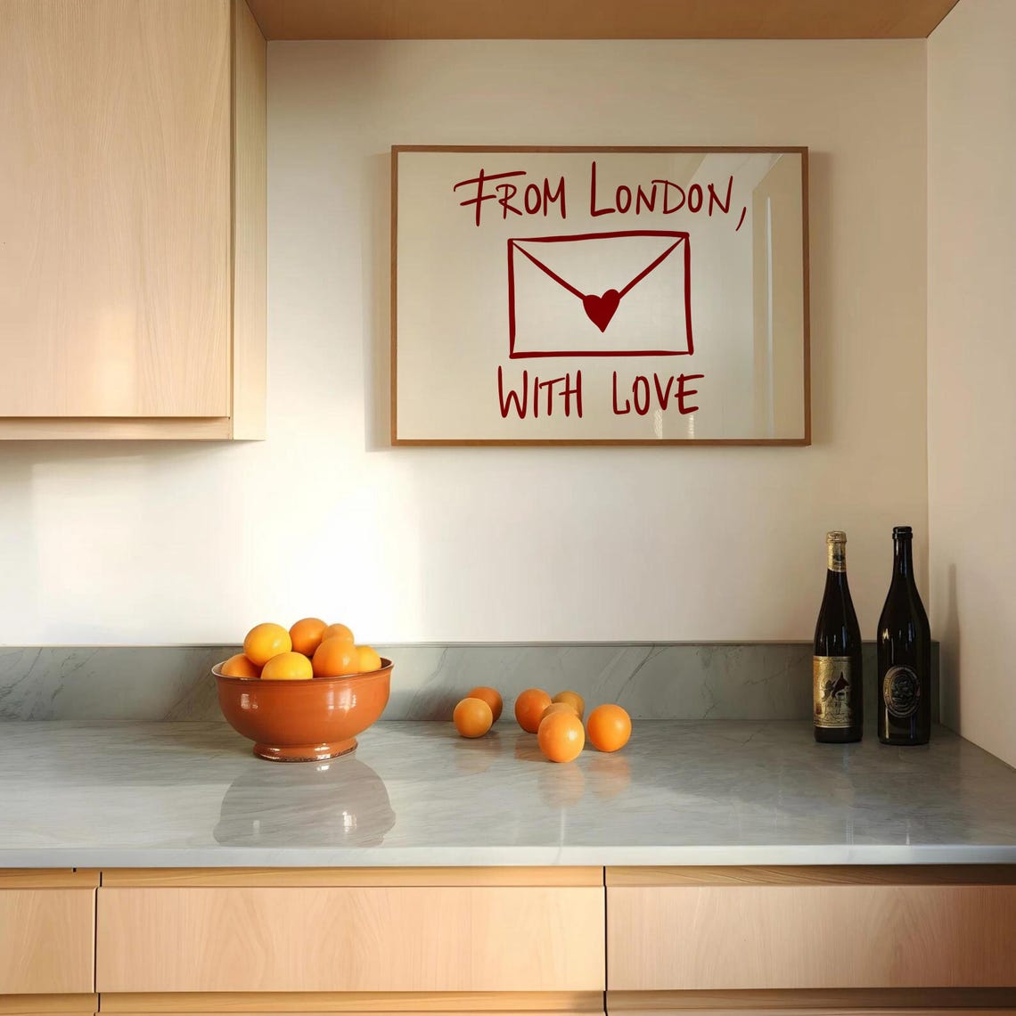 From London With Love Red Envelope Postcard Style Wall Art Decor - Image 2