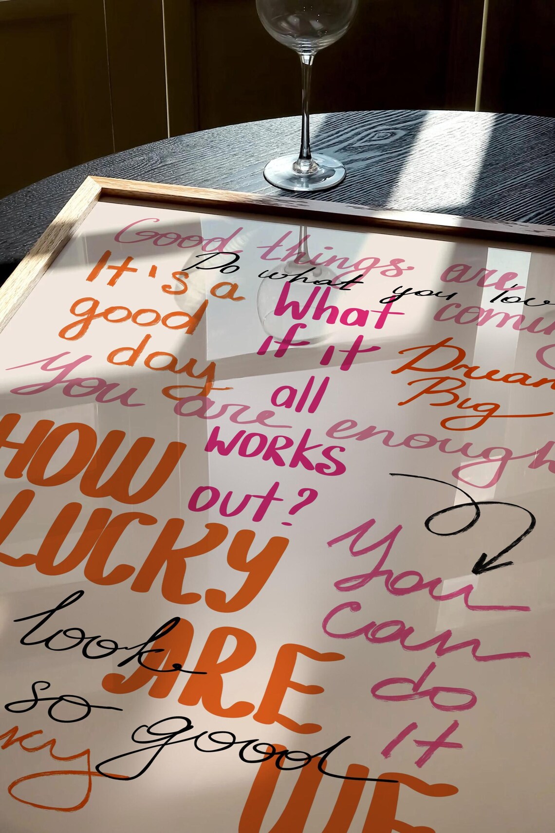 How Lucky Are We Quote, Retro Preppy Wall Art - Image 2