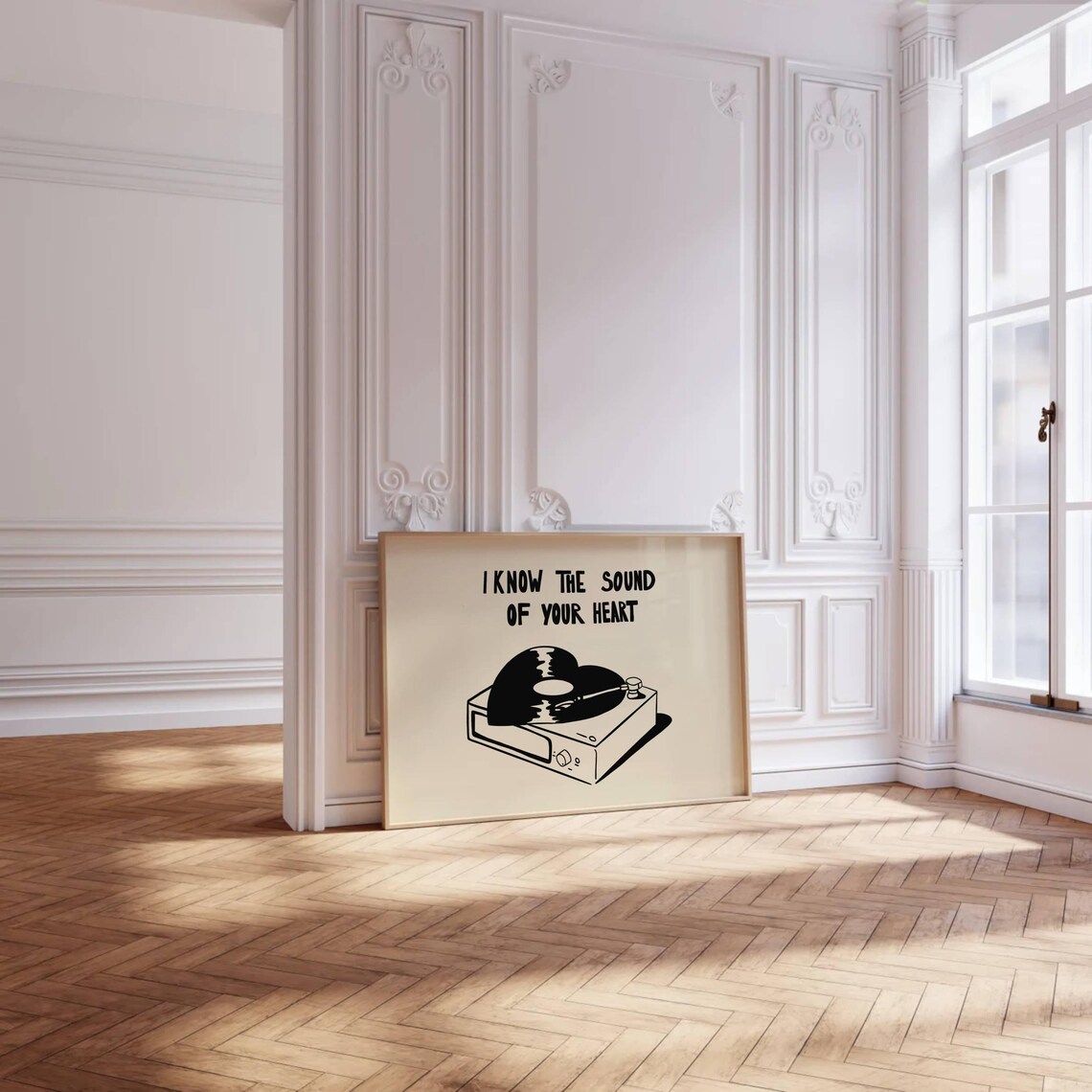 I Know The Sound Of Your Heart Vinyl Turntable Music Love Poster - Image 2