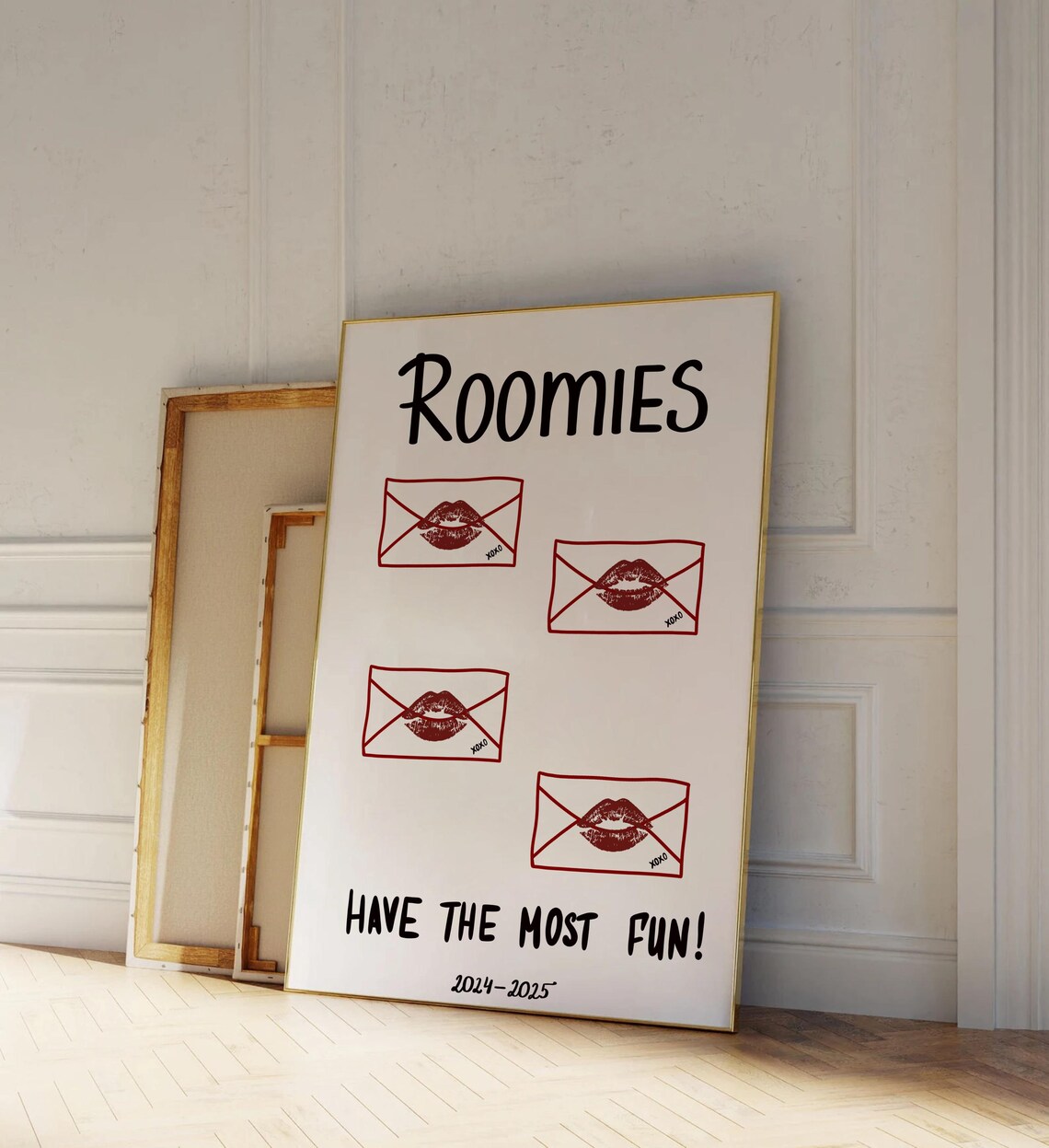 Roomies Have the Most Fun Lipstick Kiss Envelopes 2024-2025 Poster