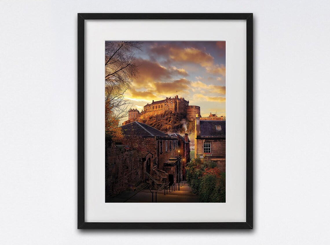 Edinburgh Castle Travel Poster, Scotland Decor