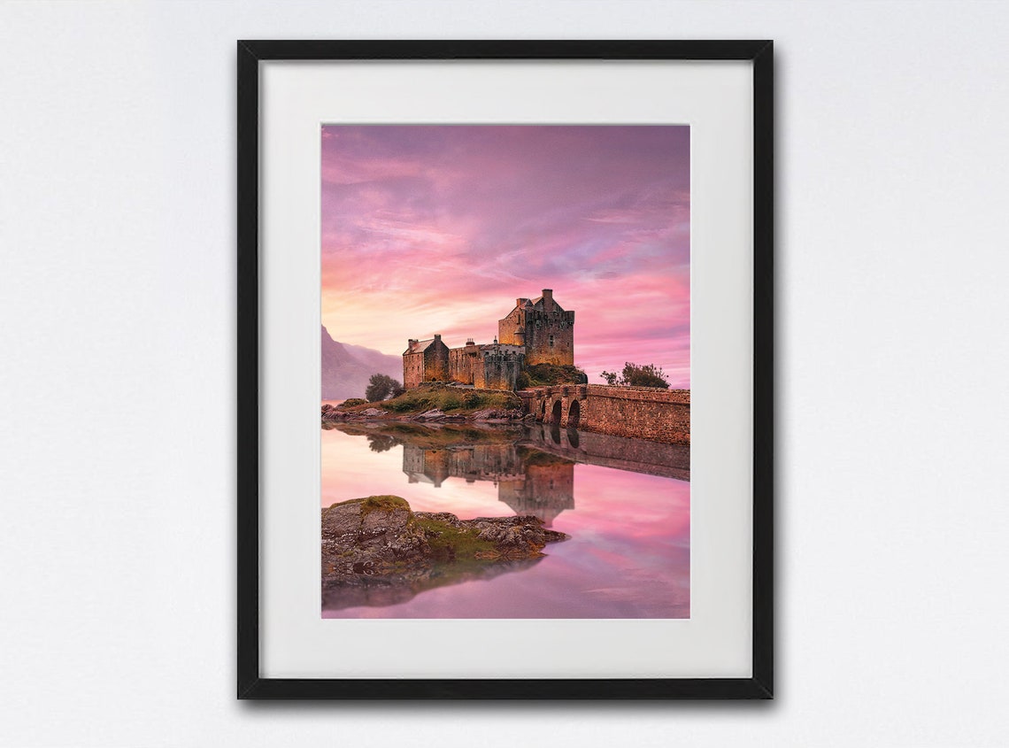 Eilean Donan Castle Sunset Reflection Scottish Highlands Poster