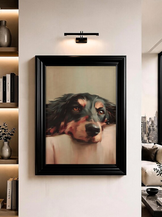 Cocker Spaniel Wall Art Resting Dog Portrait Oil Painting Print