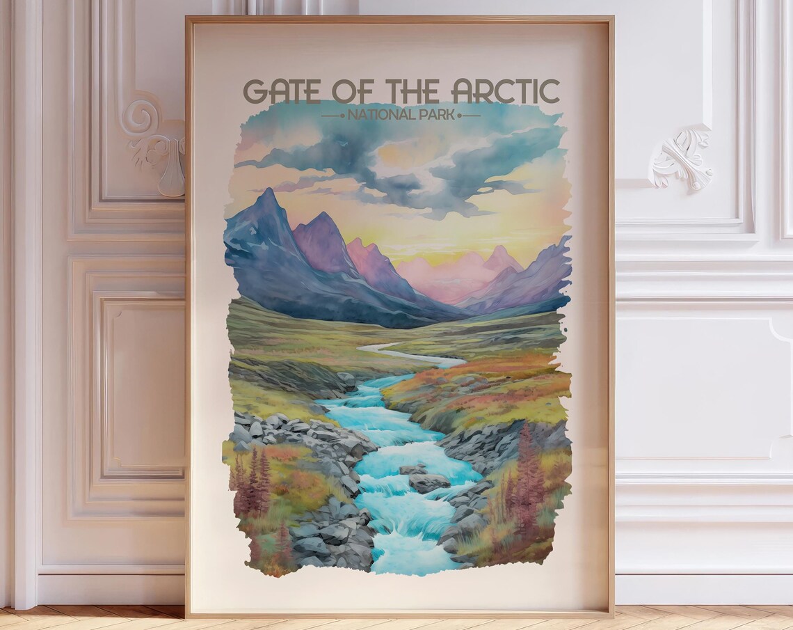 Gate Of The Arctic National Park Wilderness Watercolor Poster