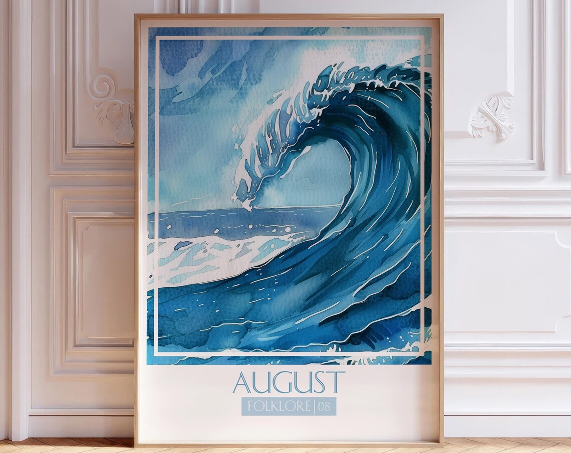 August Song Watercolor Poster, Soft Pastel Tones