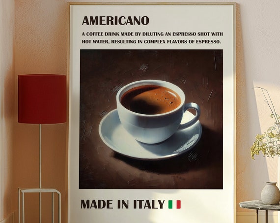 Coffee Print Americano Print Americano Wall Art Trendy Wall Art Print Coffee Poster Coffee Lover Gift