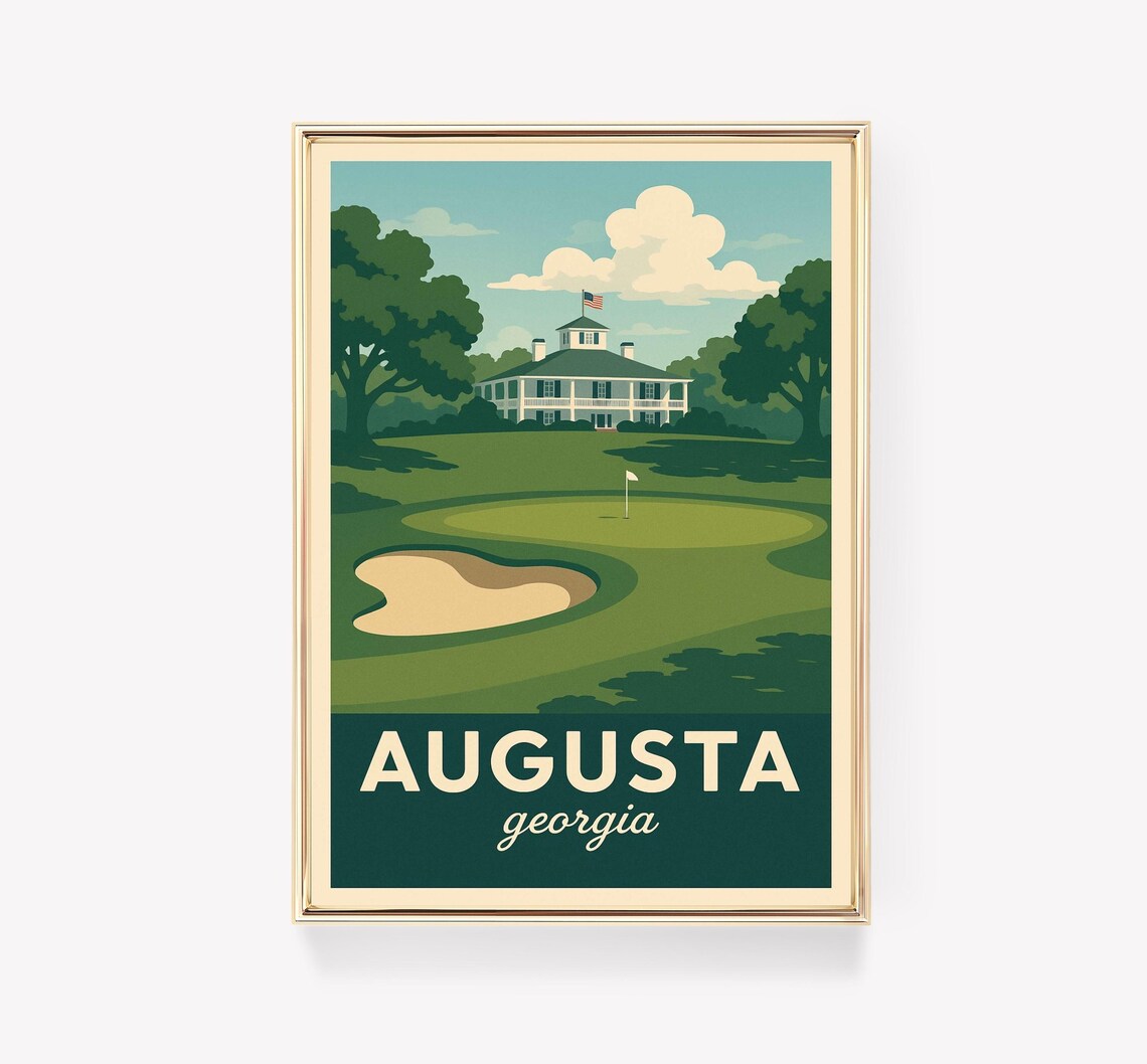Augusta Georgia Vintage Travel Poster, Art Print