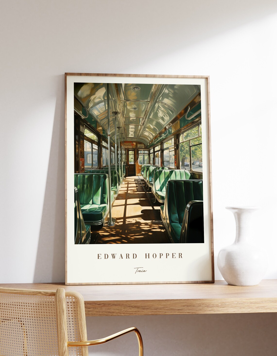 Edward Hopper Vintage Train Poster, Modern Decor