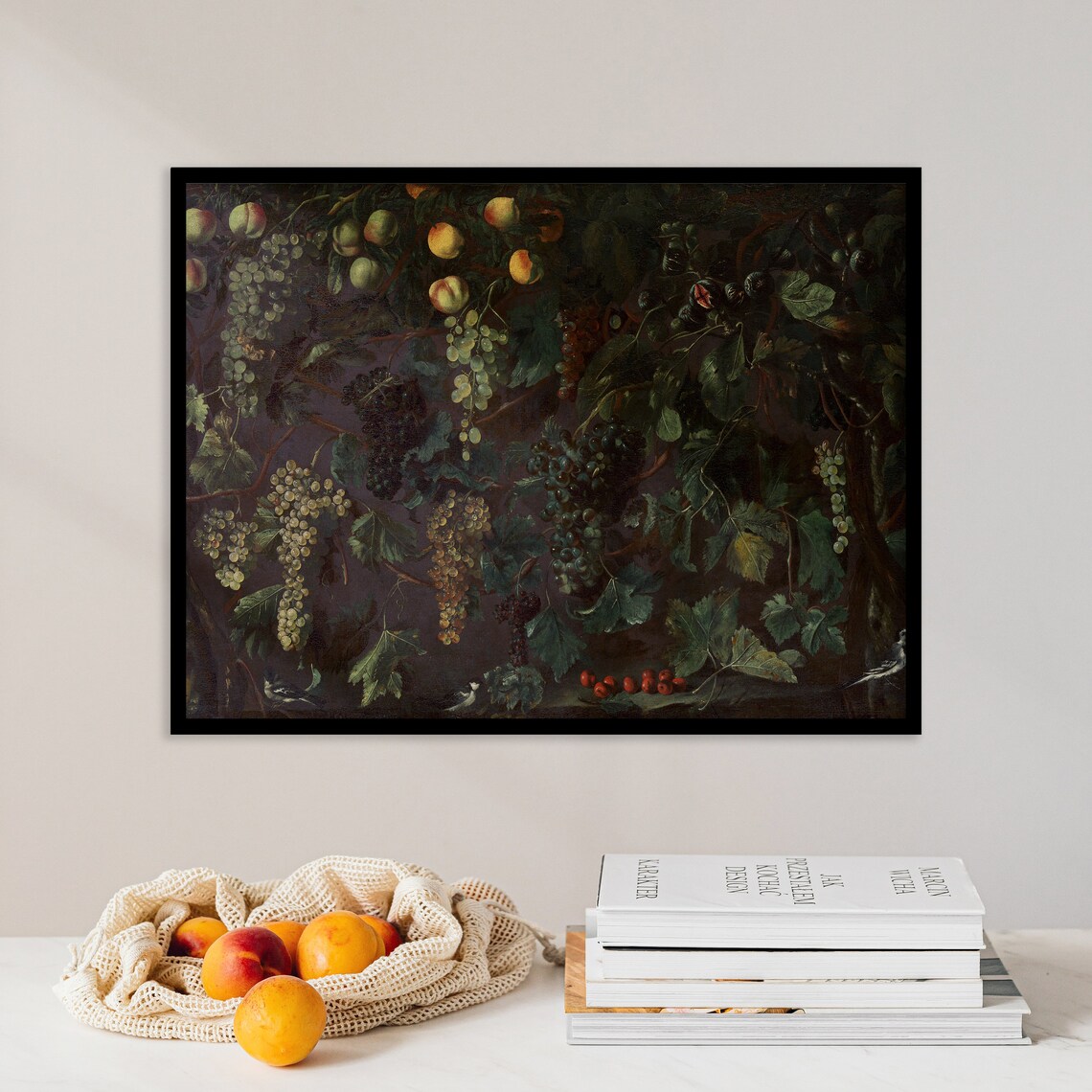 Bartolomeo Cavarozzi Grape Vine Baroque Still Life Fruit Painting Poster