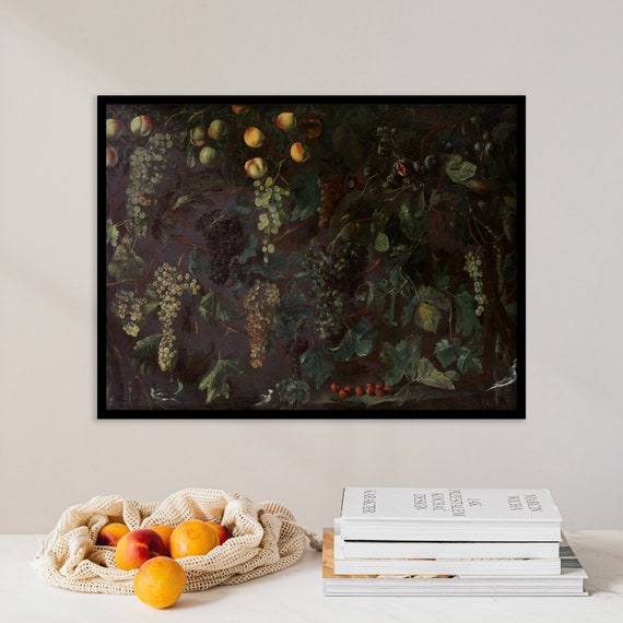 Bartolomeo Cavarozzi Grape Vines And Fruit With Three Wagtails 1615 Vintage Bedroom Still Life Decor Painting Poster Print Art Gift