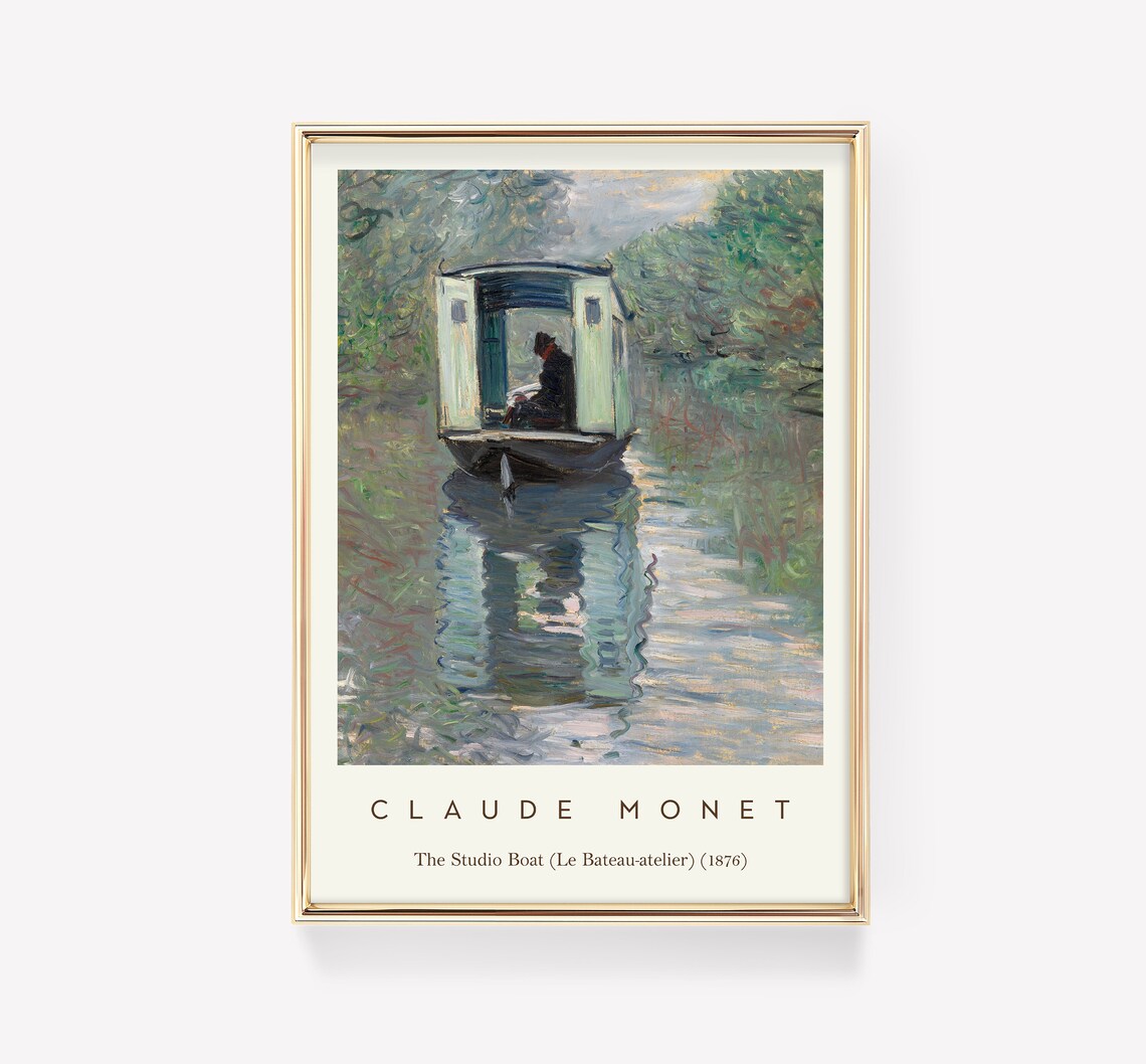 Claude Monet The Studio Boat, Exhibition Art Print