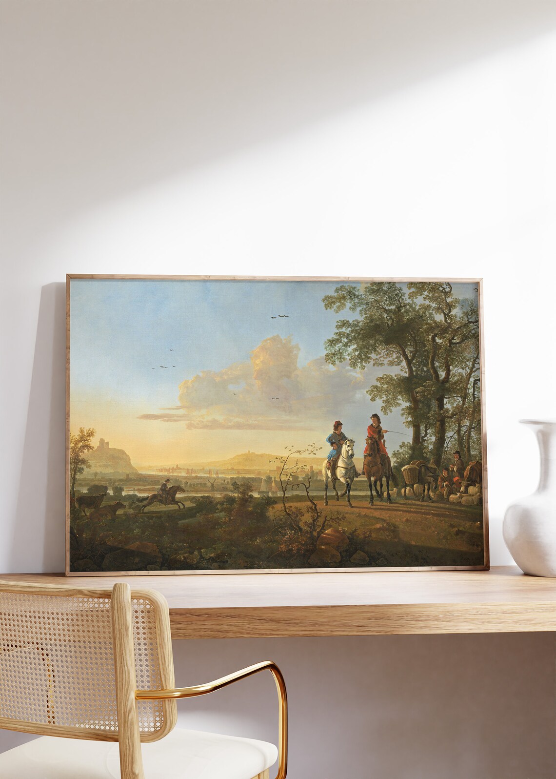 Aelbert Cuyp Horsemen And Herdsmen With Cattle, Vintage Poster