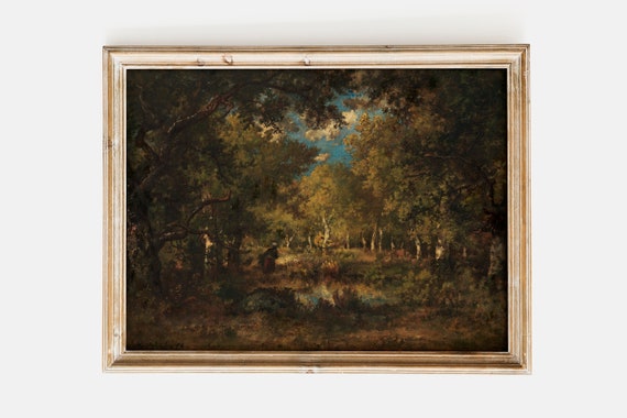 Narcisse Virgile Diaz De La Pena The Forest Of Fontainebleau 1874 Dark Oil Painting Print Canvas Landscape Vintage Poster Wall Art