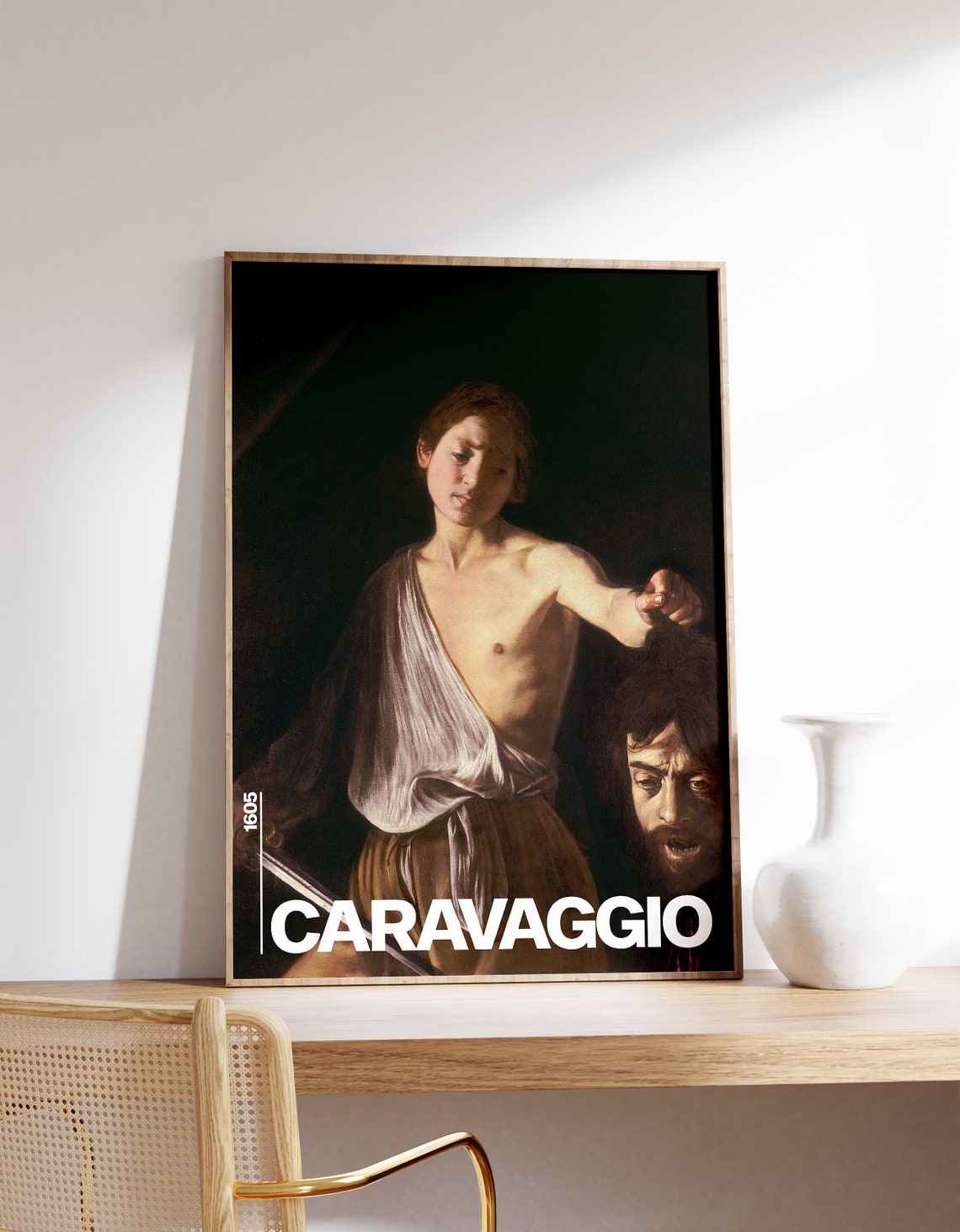 Caravaggio David With the Head of Goliath 1605 Baroque Portrait Poster