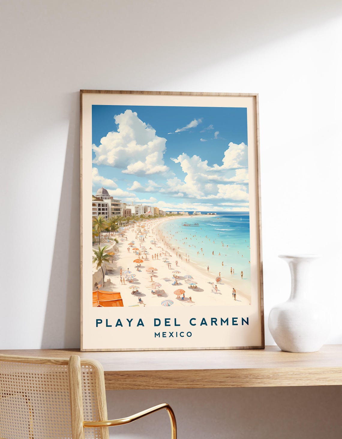 Playa del Carmen Mexico Turquoise Beach Paradise Travel Poster Art