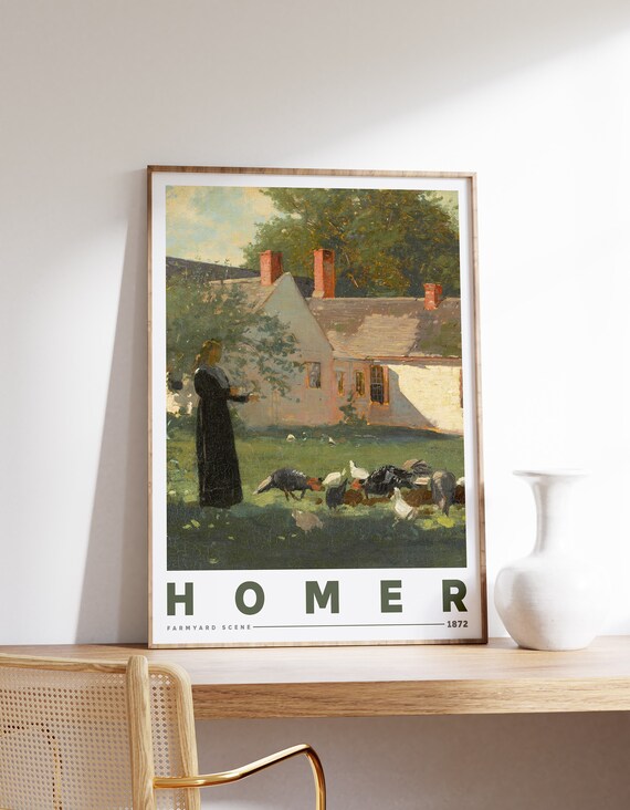 Winslow Homer Farmyard Scene 1872 Vintage Farm Exhibition Poster