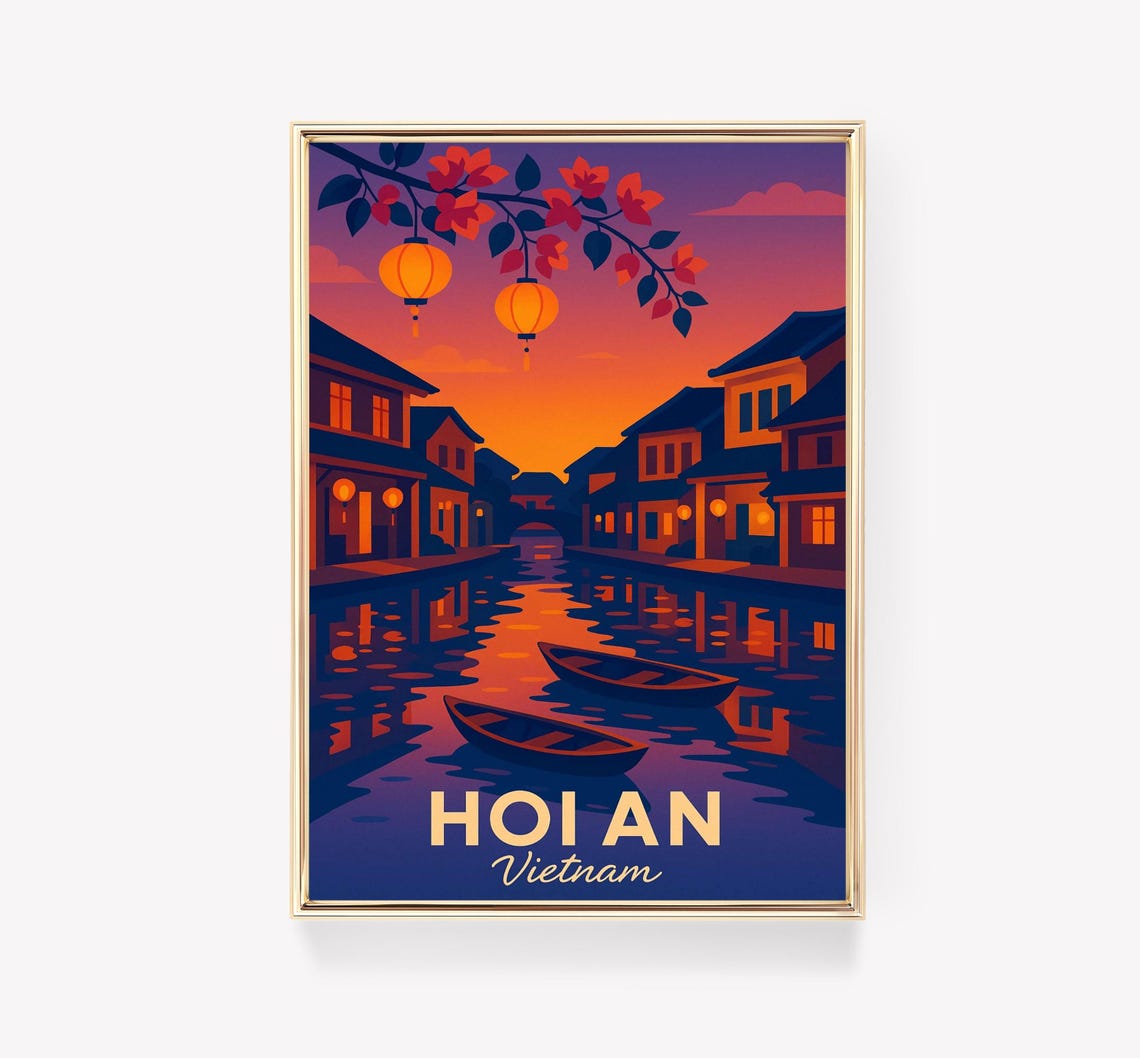 Hoi An Travel Poster, Vintage Asia Gift