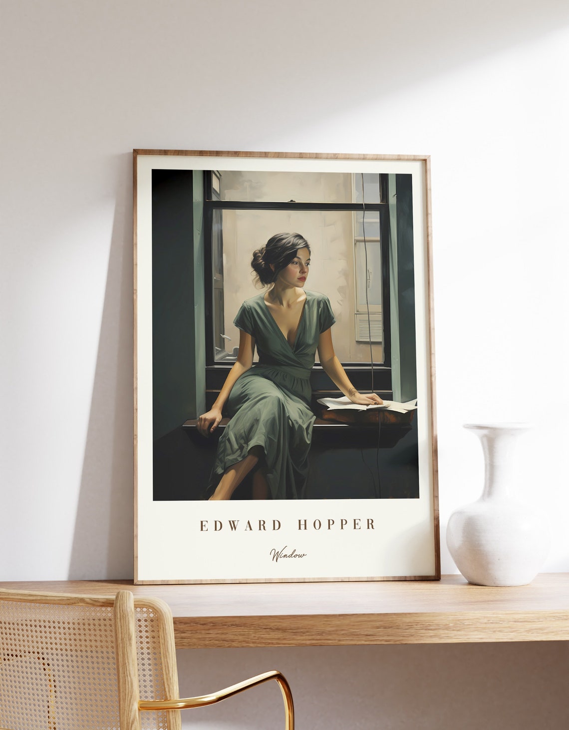 Edward Hopper Window Seated Woman Sunlit Interior Painting Poster