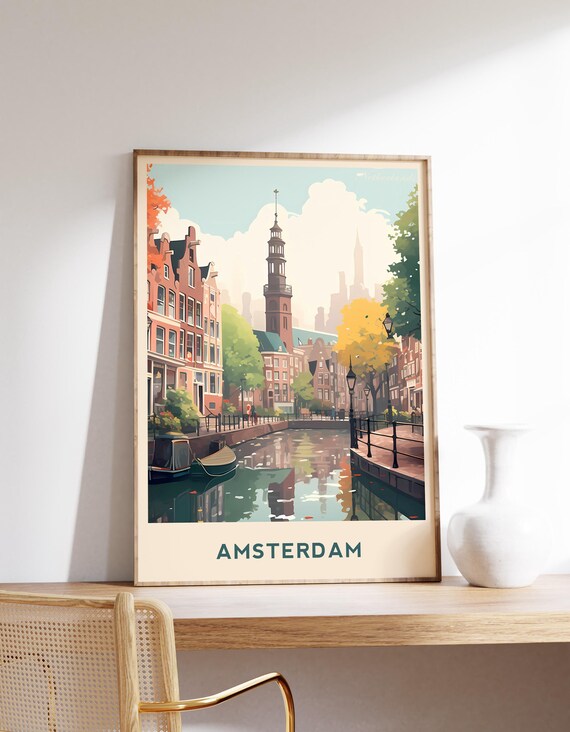 Netherlands Travel Poster, Amsterdam