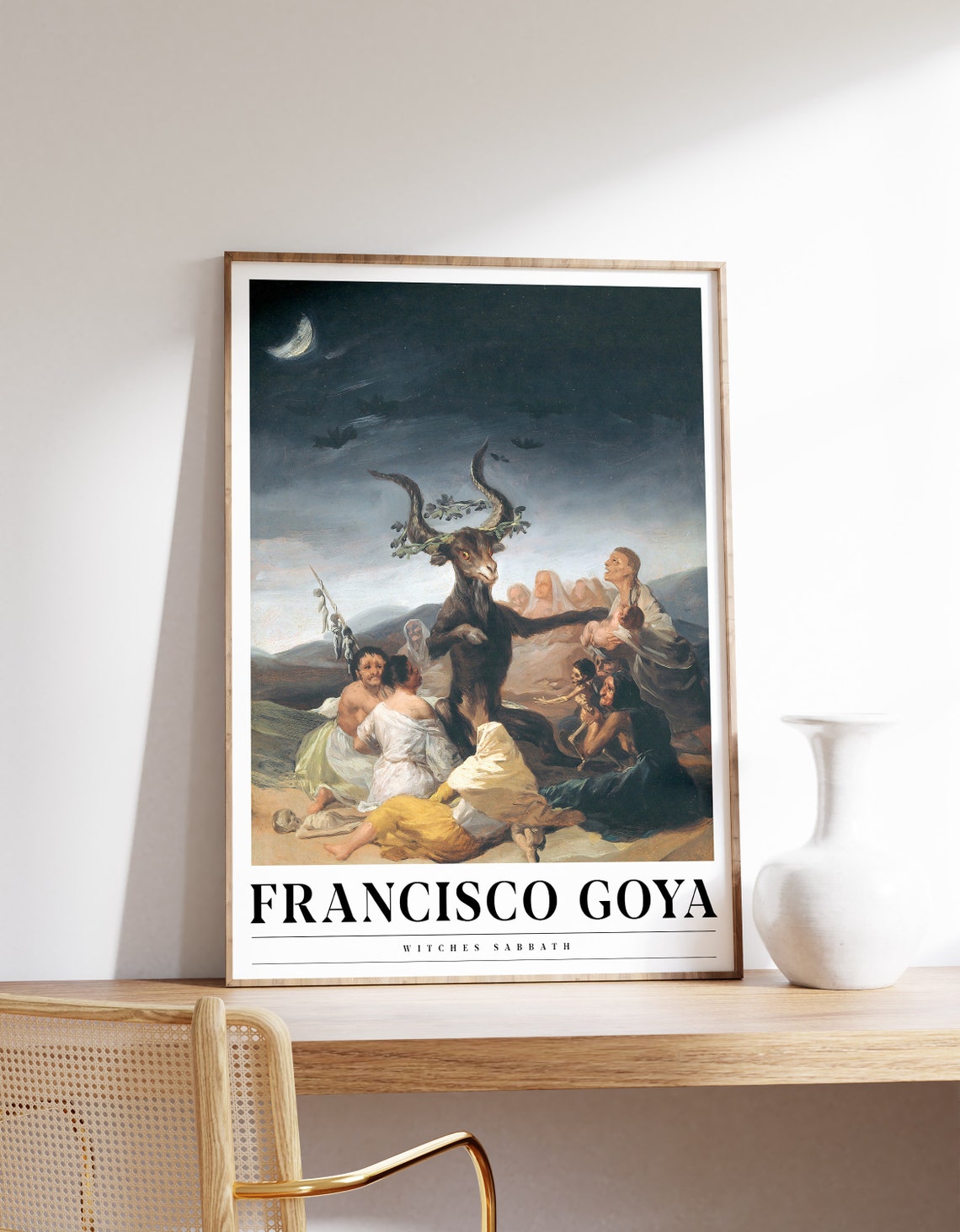 Francisco Goya Witches Sabbath Vintage Border Classic Art Poster