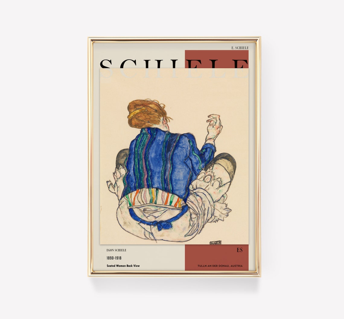 Egon Schiele Seated Woman Back View Expressionism Exhibition Poster