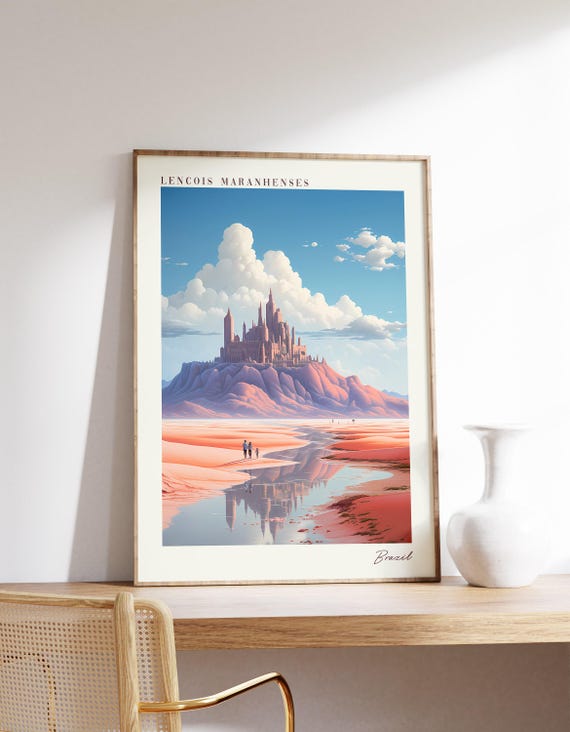 Lencois Maranhenses Travel Poster Brazil Decor Print