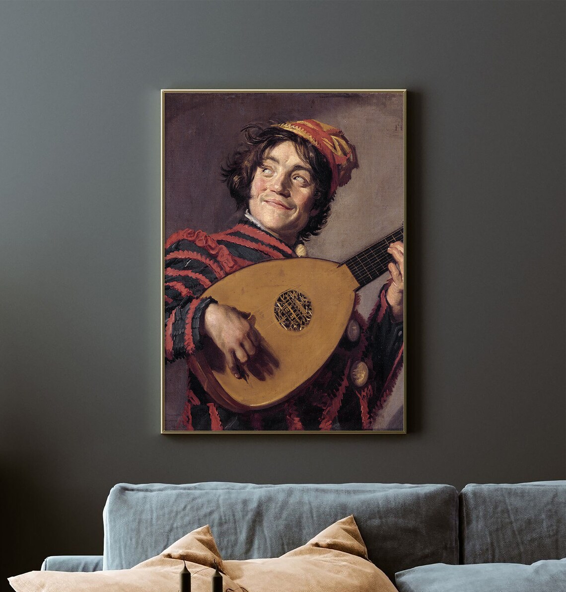 Frans Hals Buffoon Playing A Lute, Vintage Poster