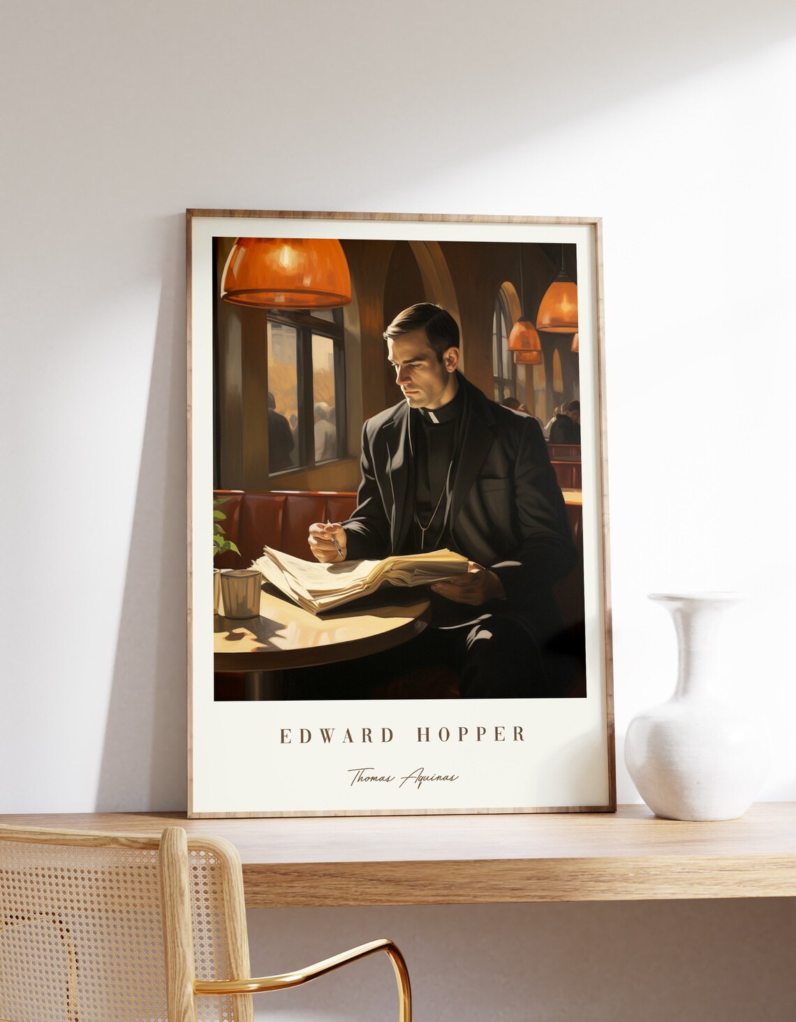 Thomas Aquinas Poster, Edward Hopper Vintage Art Print