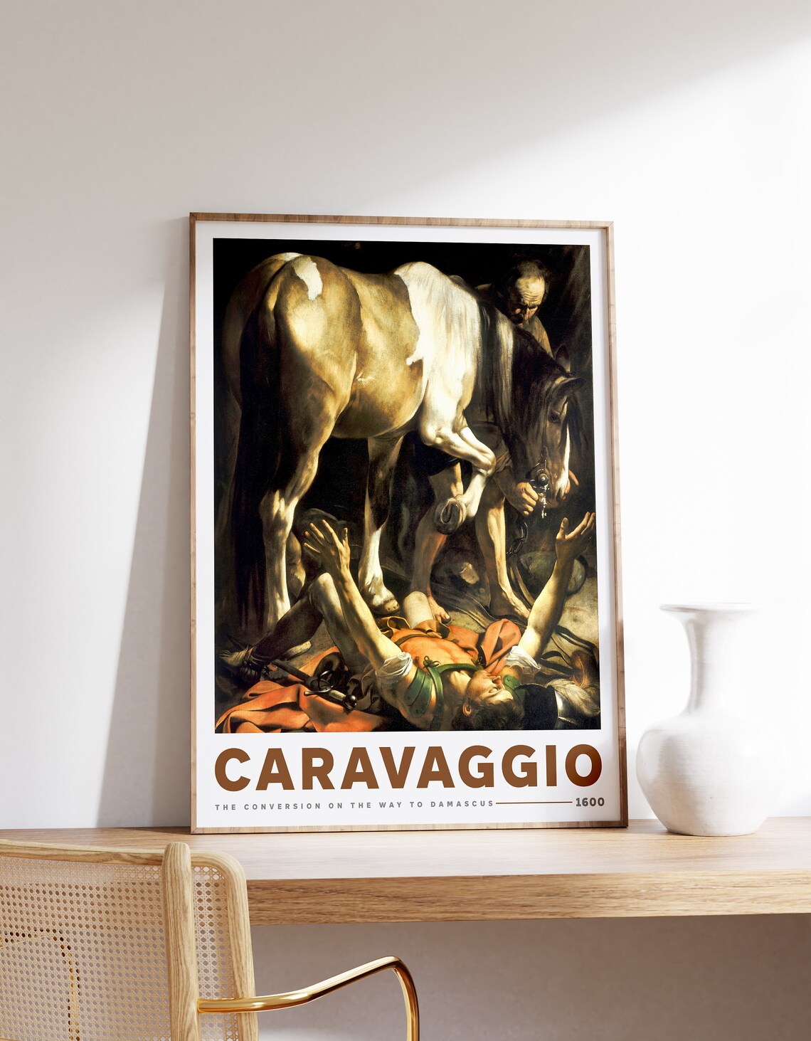 Caravaggio The Conversion on the Way to Damascus 1600 Art Poster